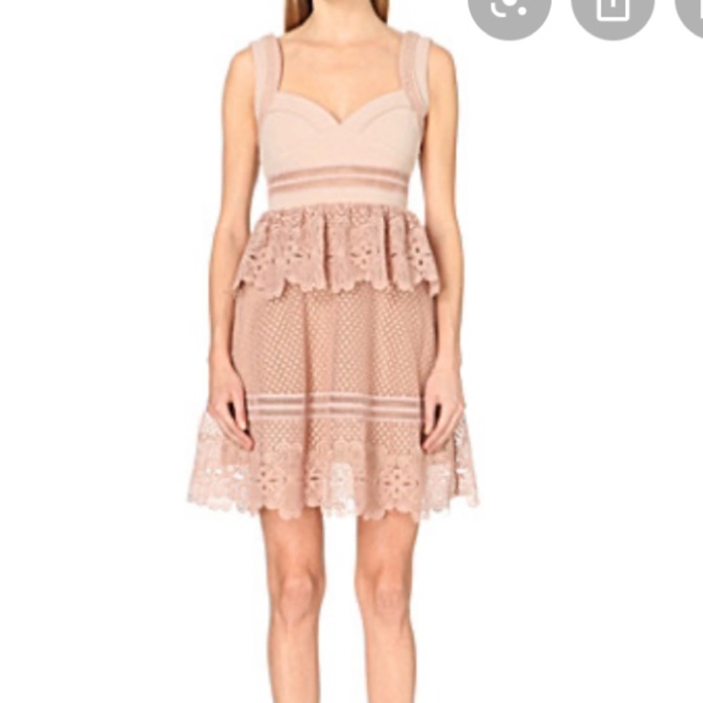 Self Portrait Blush Mini Dress | Wedding Guest | Size 2